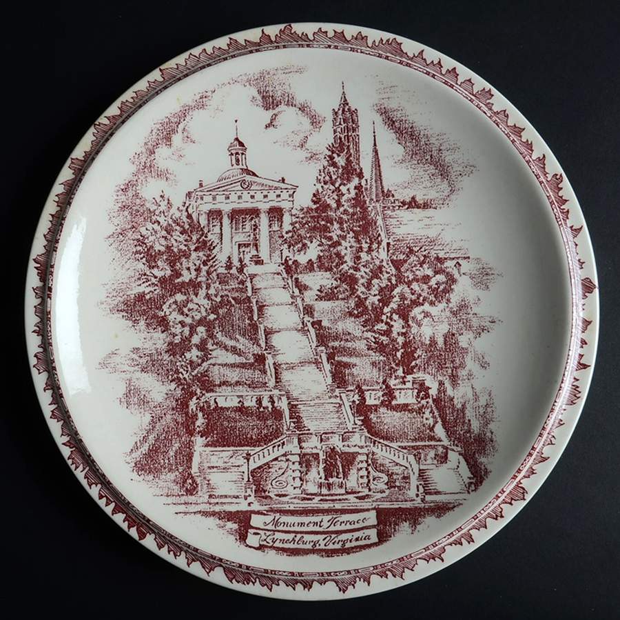City Plates Lynchburg Virginia - No Box-Virginia Motif 6-Red by Vernon Kilns-1