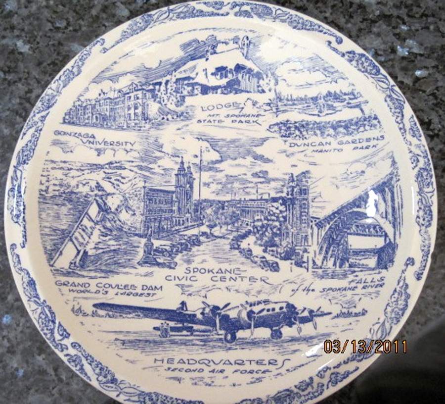 City Plates Spokane Washington - No Box-Washington Motif 4/Blue by Vernon Kilns-1