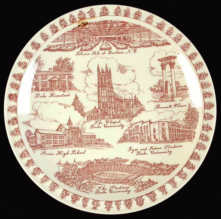 City Plates Durham-North Carolina- Red - No Box-North Carolina 1-Red by Vernon Kilns-1