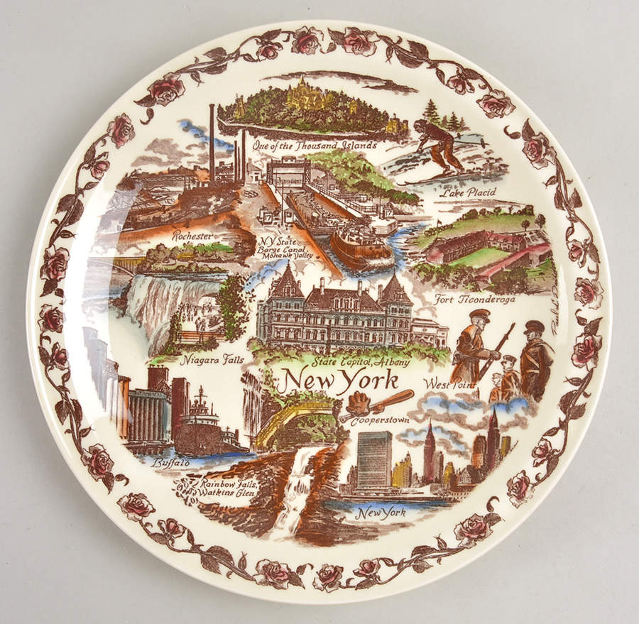State Plate New York-Multicolor - New York Motif 2 by Vernon Kilns-1