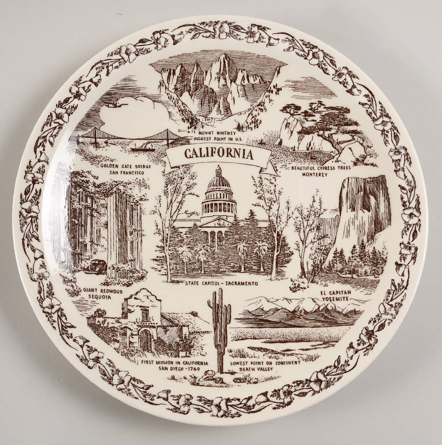State Plate California - No Box California 1-Brown by Vernon Kilns-1