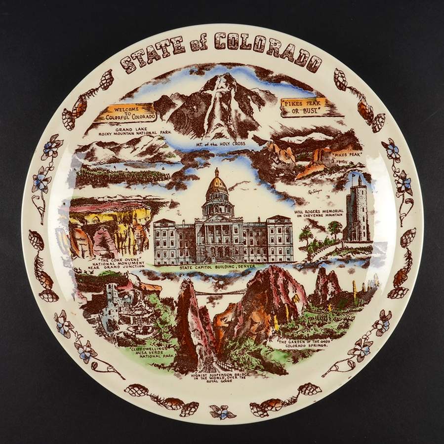 State Plate State Of Colorado - No Box-Colorado Motif 1-Multi by Vernon Kilns-1