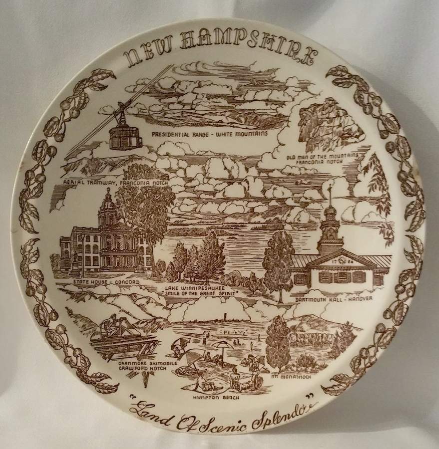 State Plate New Hampshire - No Box-New Hampshire Motif 1 by Vernon Kilns-1