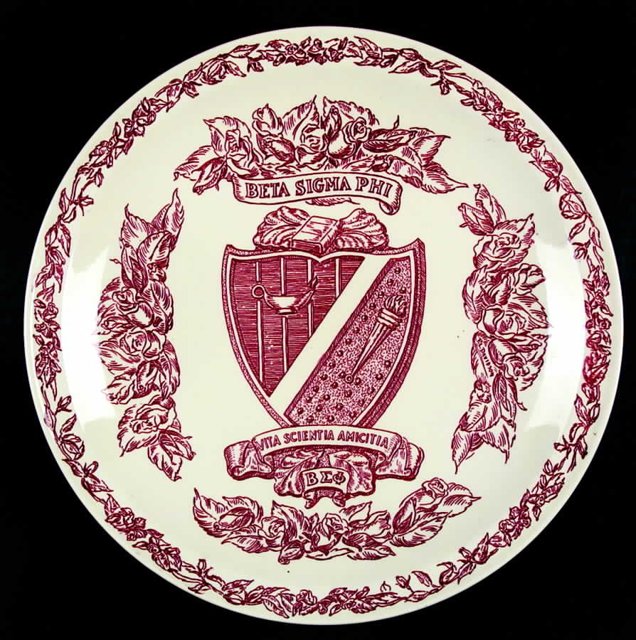 Vernon Kilns Plate Beta Sigma Phi - No Box by Vernon Kilns-1