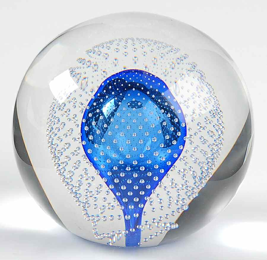 Val St. Lambert Figurines Symphony Blue Paperweight  - No Box by Val St Lambert-1