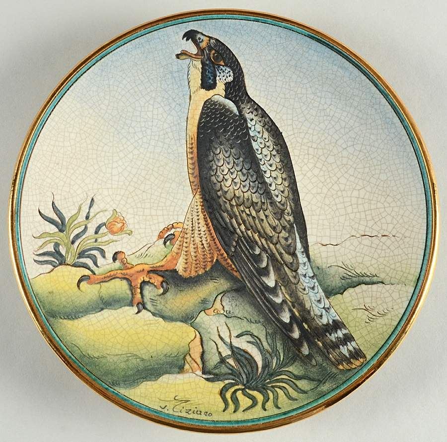 Birds-Plate Peregrin Falcon - Boxed by Veneto Flair-1