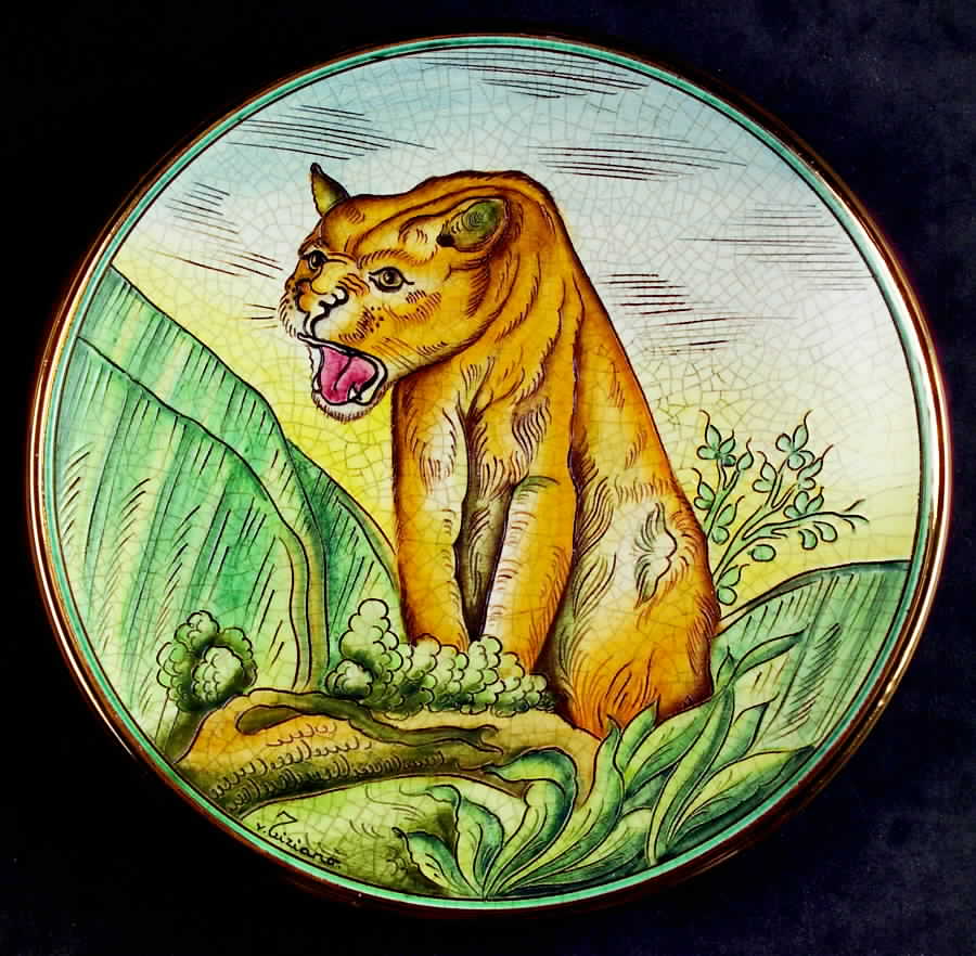 Wildlife-Plate Puma - Boxed by Veneto Flair-1
