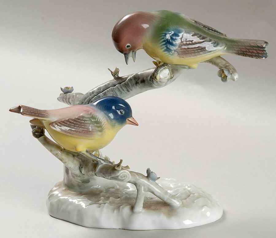 Vista Alegre Figurines Two Birds On A Branch-Glossy - No Box by Vista Alegre-1
