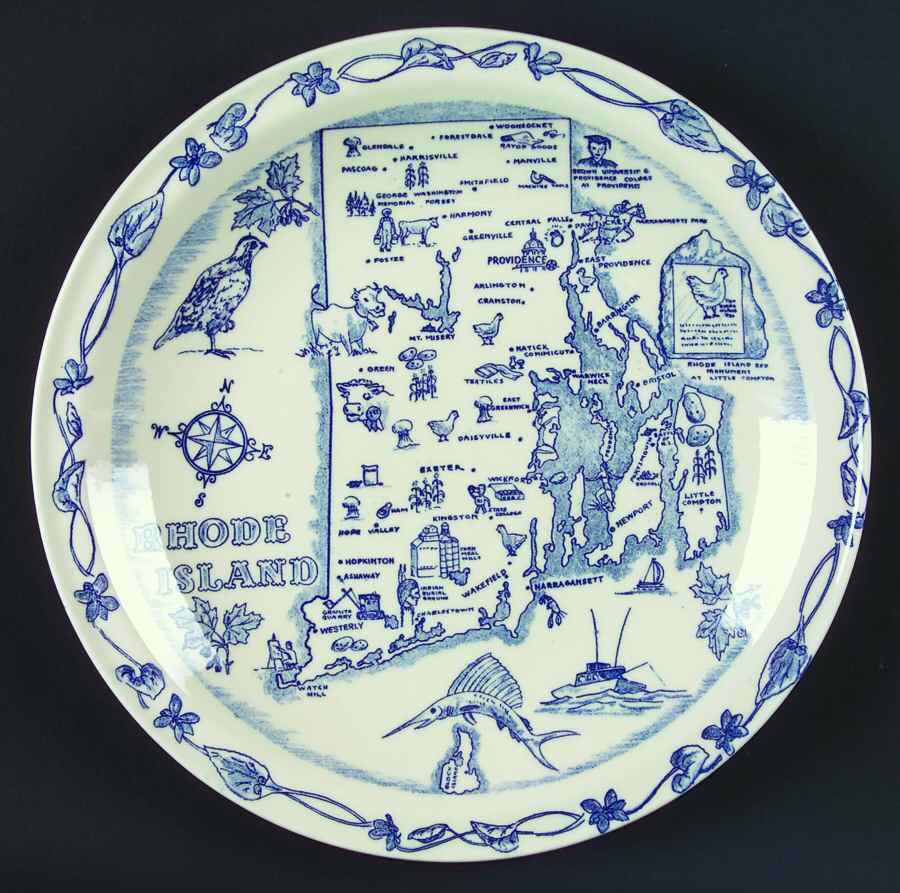 State Map Plate Rhode Island - Rhode Island, No Box by Vernon Kilns-1