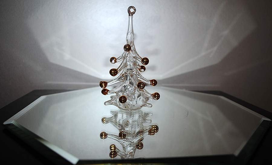 Vietri Crystal Christmas Ornament Tree With Gold Balls - No Box by Vietri-1