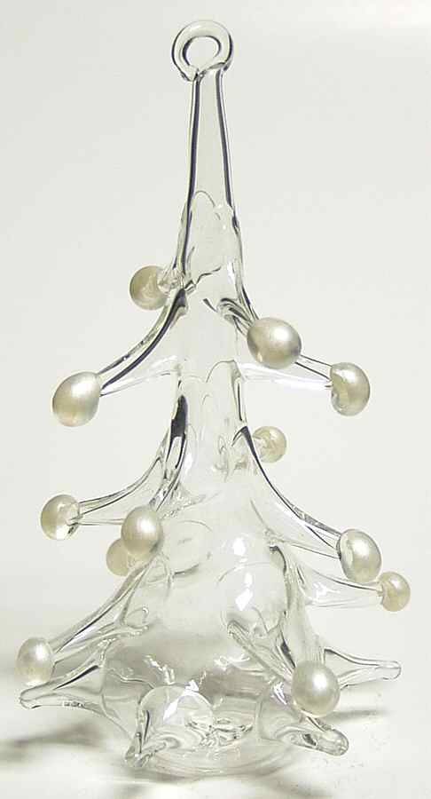 Vietri Crystal Christmas Ornament Tree With White Balls - No Box by Vietri-1