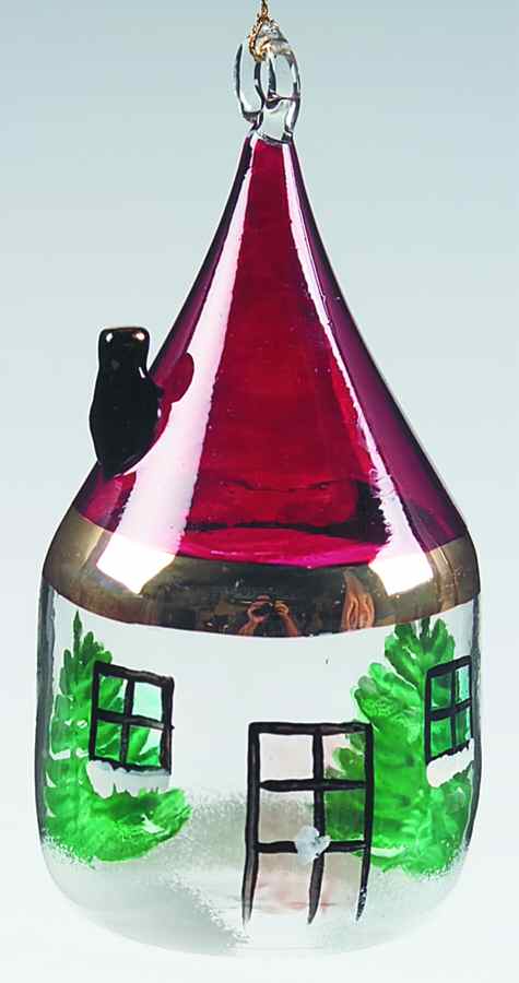 Vietri Crystal Christmas Ornament Santa House - No Box by Vietri-1