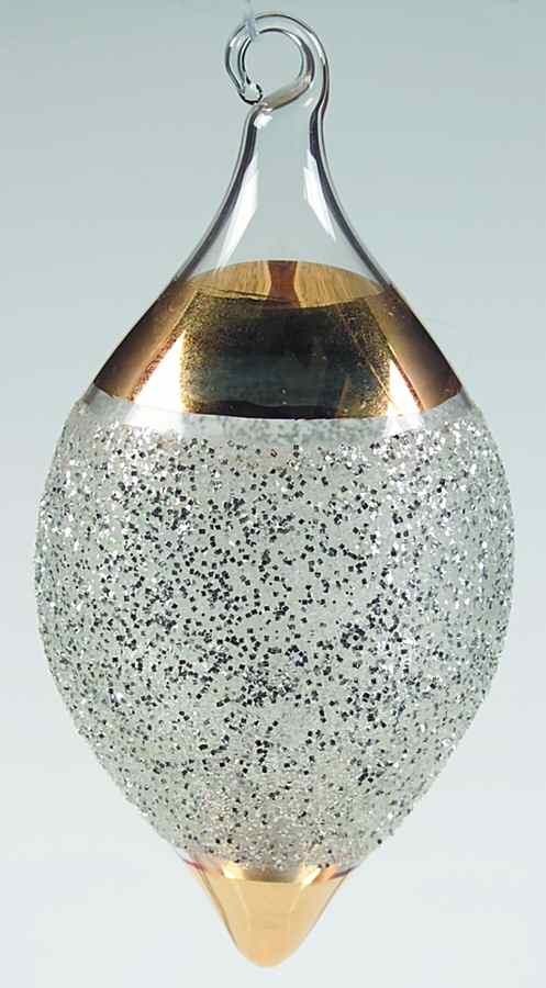 Vietri Crystal Christmas Ornament Gold W/Silver Ornament - No Box by Vietri-1