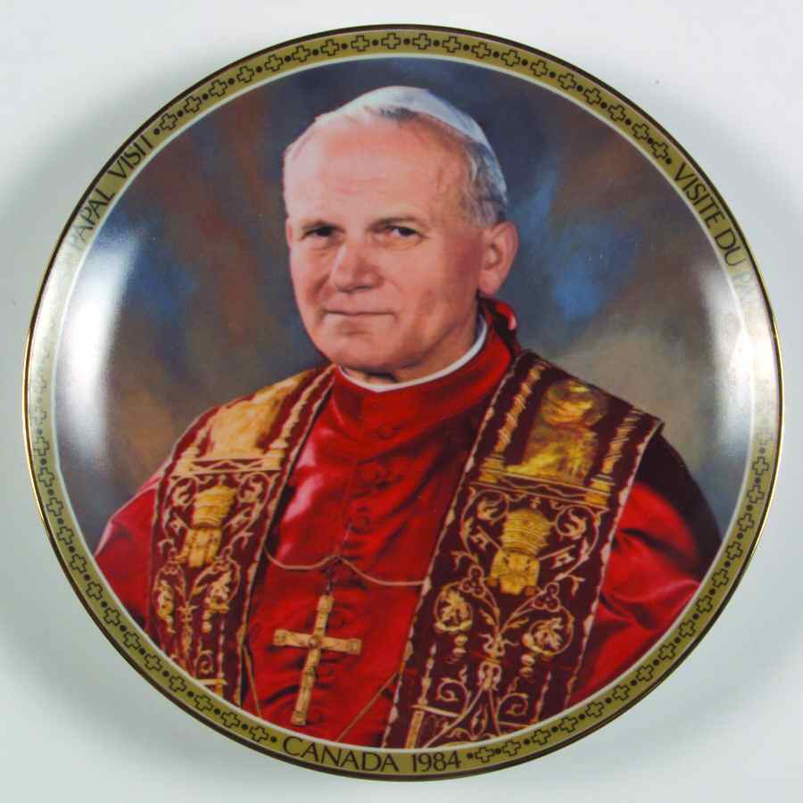 Viletta Single Edition Plate Pope John Paul-Canada Visit - With Box by Viletta-1
