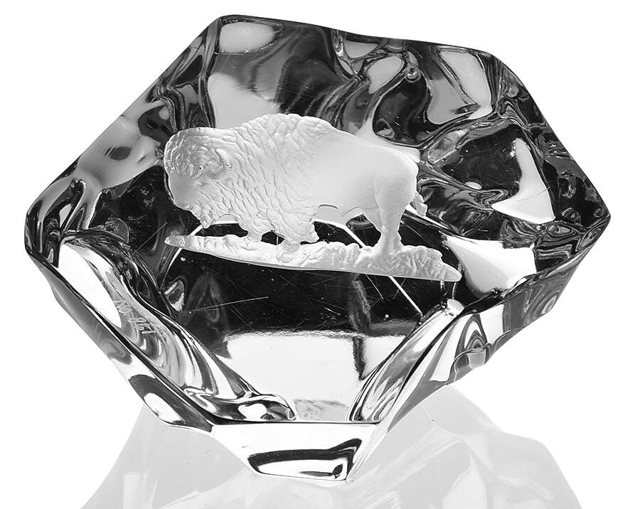 Val St Lambert Paperweight Rock- Buffalo - No Box 60 by Val St Lambert-1