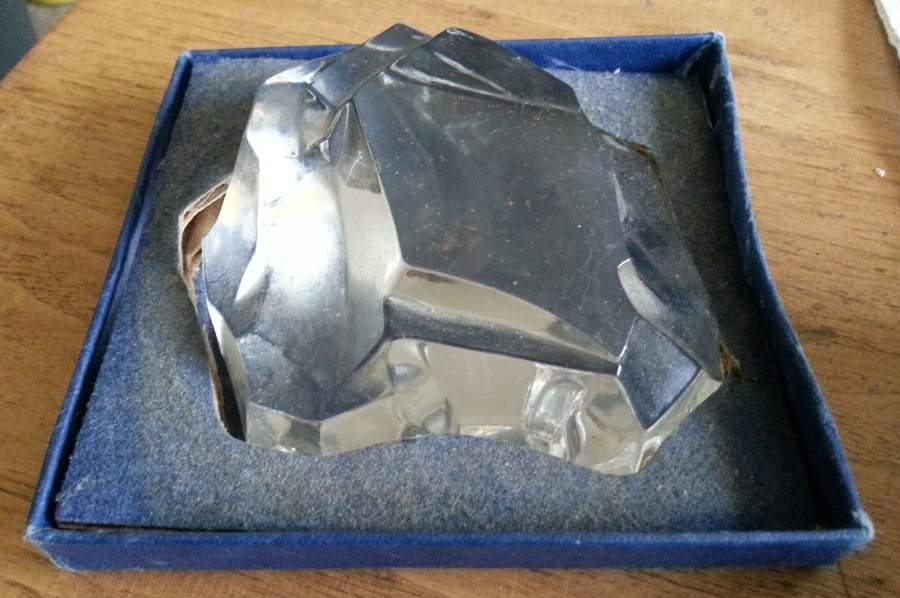 Val St Lambert Paperweight Rock-Plain - With Box by Val St Lambert-1