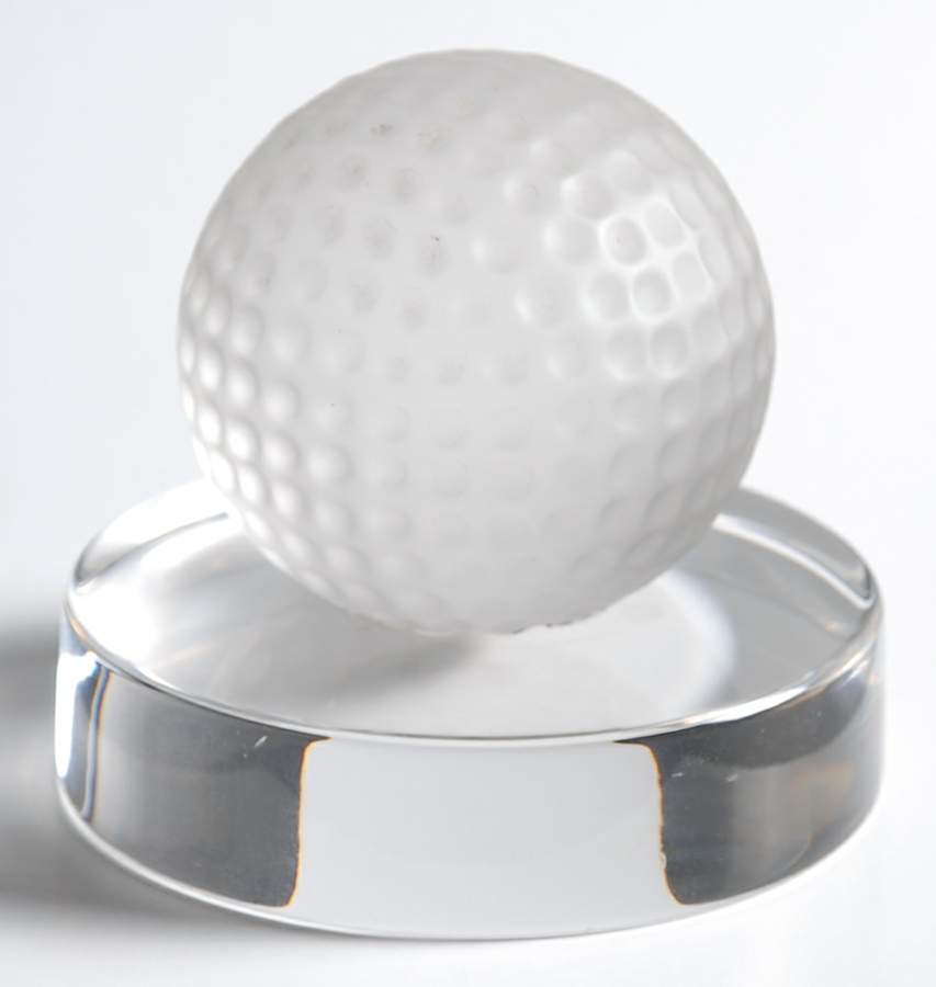 Val St Lambert Paperweight Trophy Golf - Boxed by Val St Lambert-1
