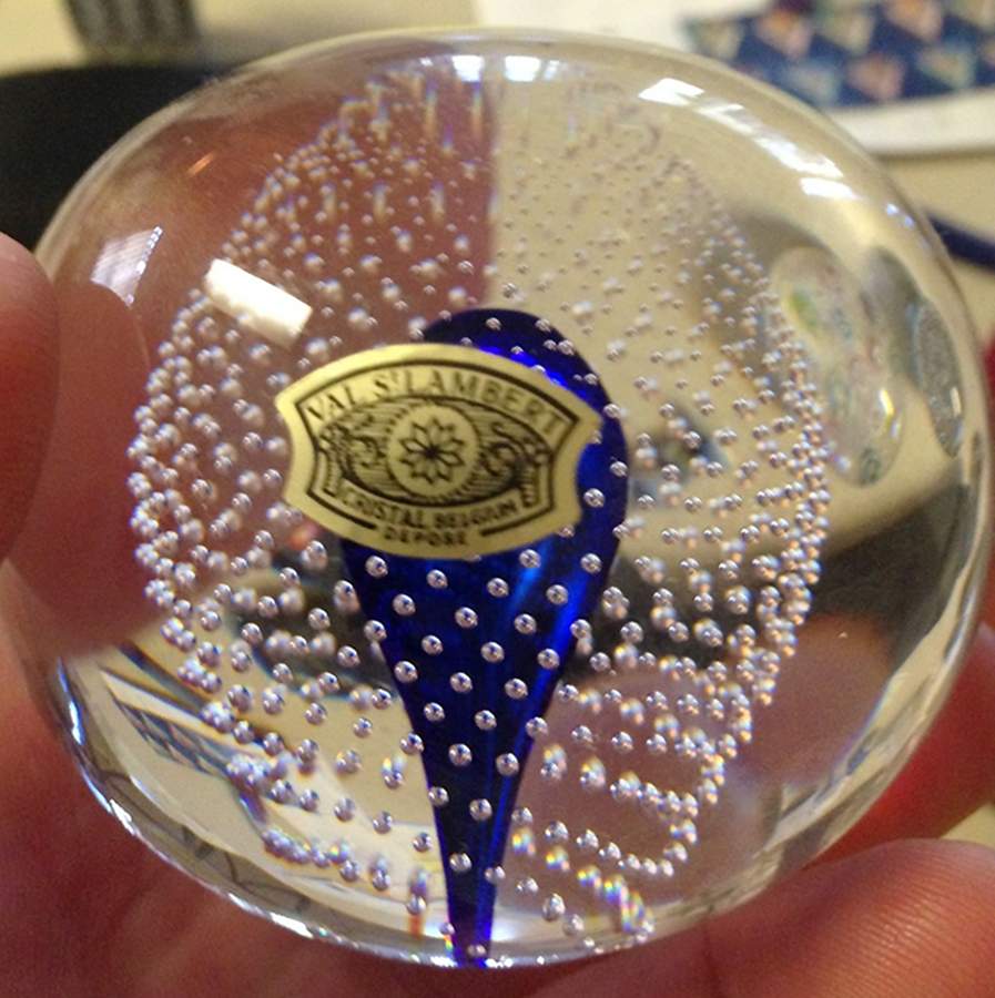 Val St Lambert Paperweight Symphony Small-Blue - No Box by Val St Lambert-1