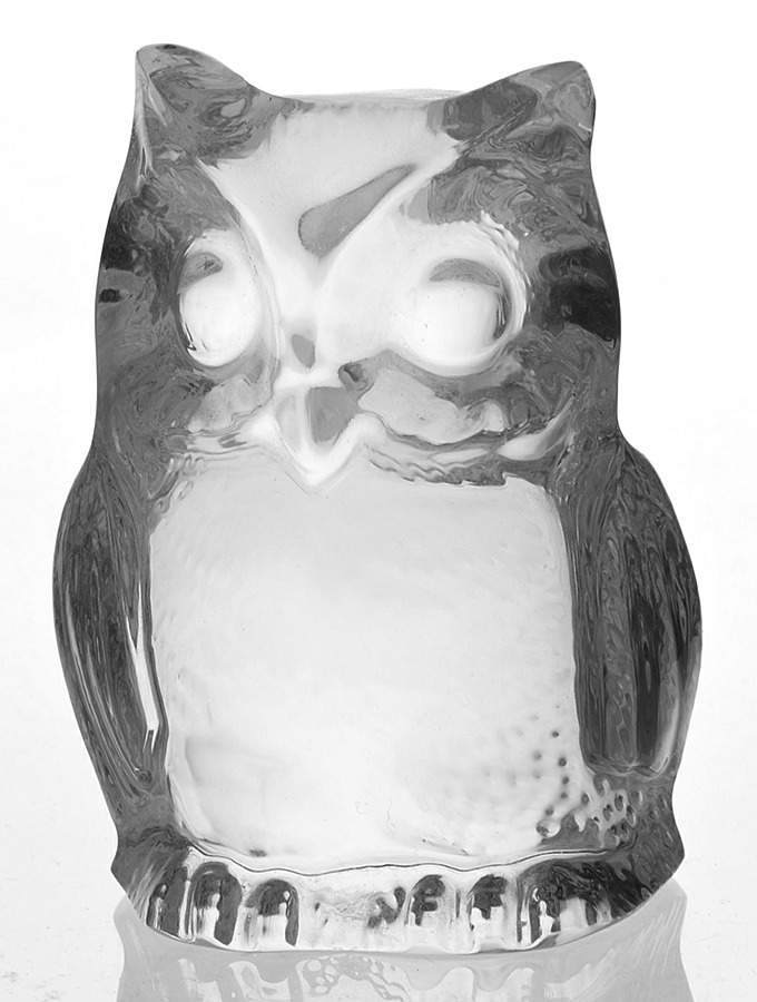 Val St Lambert Paperweight Owl - Boxed by Val St Lambert-1