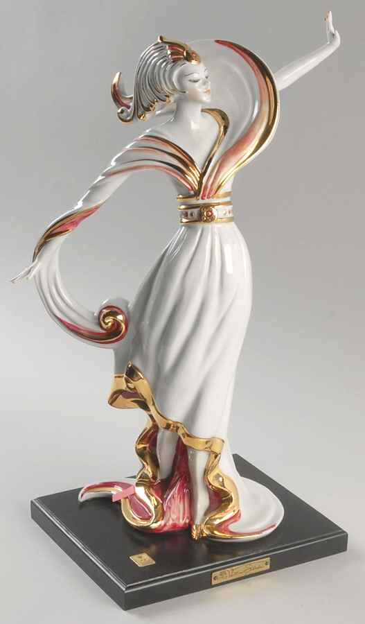 Vittorio Sabadin Capodimonte Figurines Art Deco Woman-Red And Gold - Boxed by Vittorio Sabadin-1