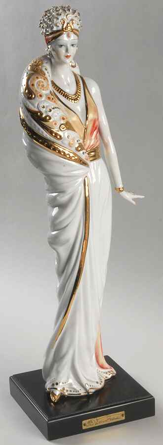 Vittorio Sabadin Capodimonte Figurines Lady W/ Red & White Dress - Boxed by Vittorio Sabadin-1