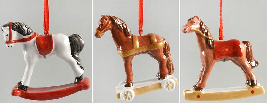 Nostalgic Ornaments Rocking Horse Ornaments S/3 - No Box by Villeroy & Boch-1