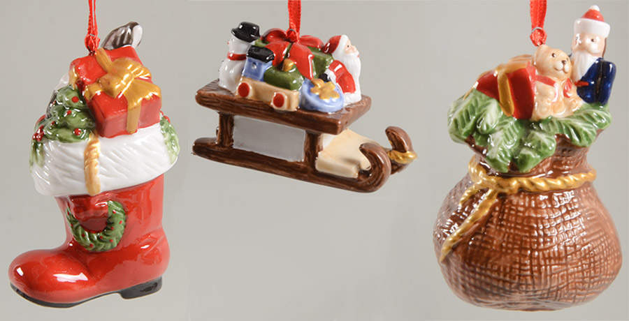 Nostalgic Ornaments Stock - Sleigh- Santa Bag-3 Pc Boxed Set - Boxed by Villeroy & Boch-1