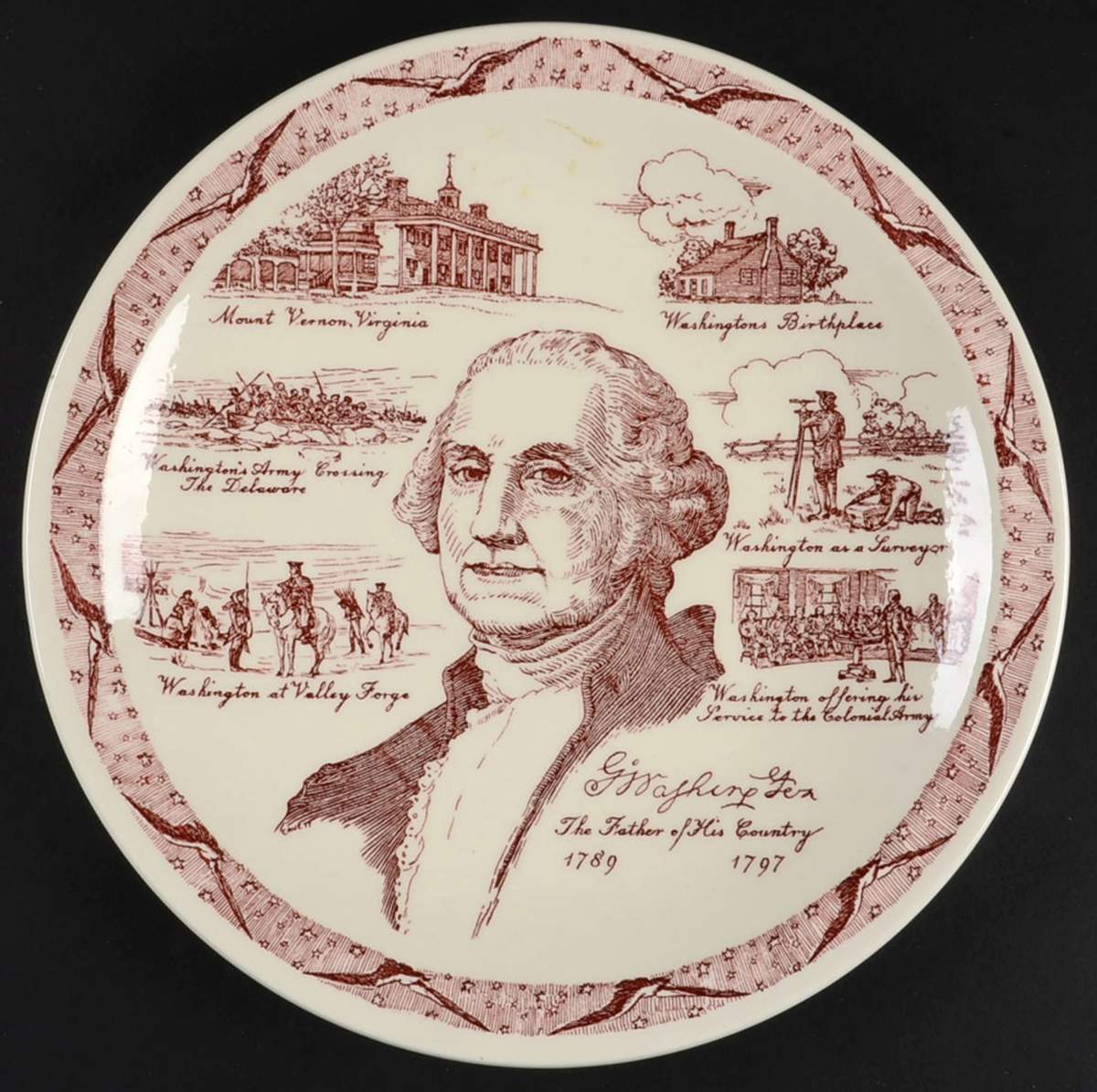 Presidents George Washington-Eagle Border - No Box by Vernon Kilns-1