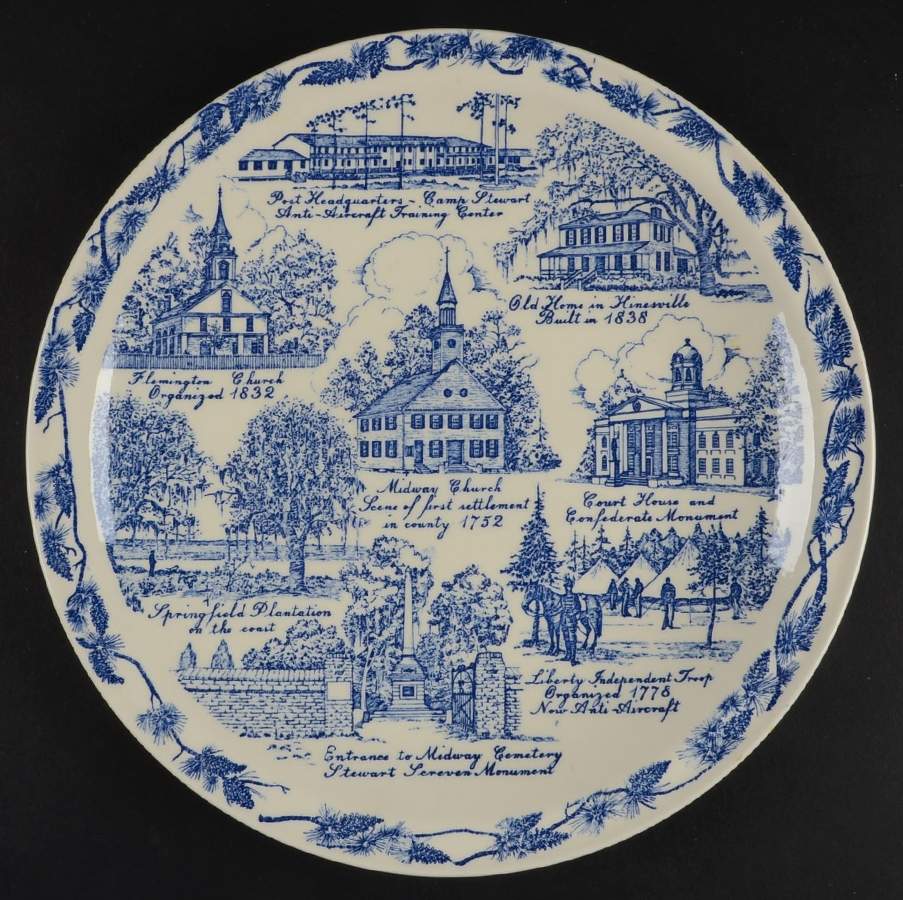 County Plates Liberty County Georgia - No Box-Georgia Motif 1 by Vernon Kilns-1