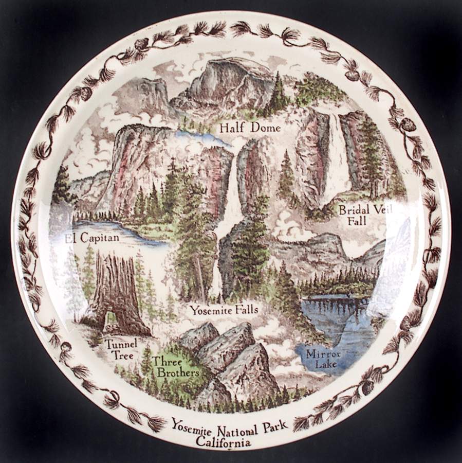 Parks Plates Yosemite National Park California - No Box-California Motif 2-Mult by Vernon Kilns-1