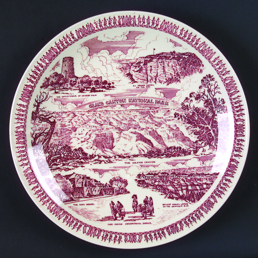 Parks Plates Grand Canyon National Park - No Box-Arizona Motif 1 Red by Vernon Kilns-1