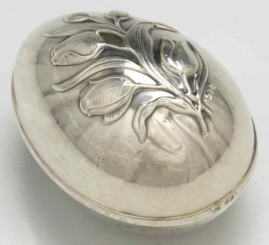 Easter Egg-Wallace Silver Easter Egg Box-Tulips - No Box by Wallace Silver-1