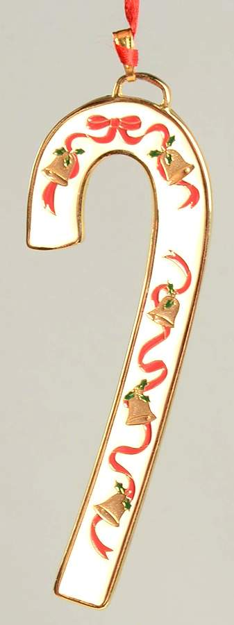 Candy Cane-Ornament Bells And Ribbons - Boxed by Wallace Silver-1