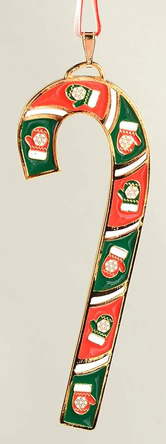 Candy Cane-Ornament Mittens - Boxed by Wallace Silver-1