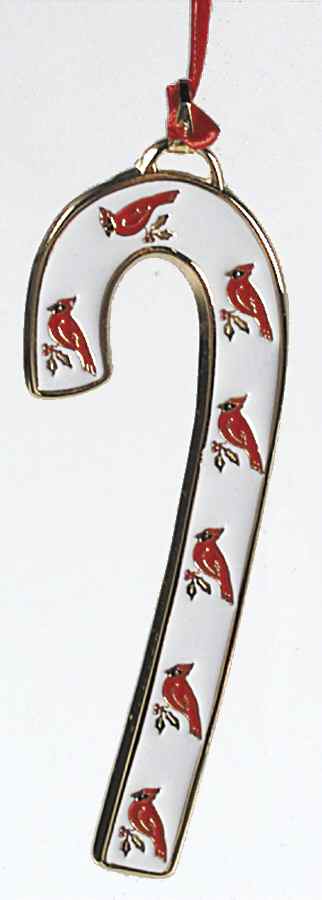 Candy Cane-Ornament Christmas Cardinals - Boxed by Wallace Silver-1
