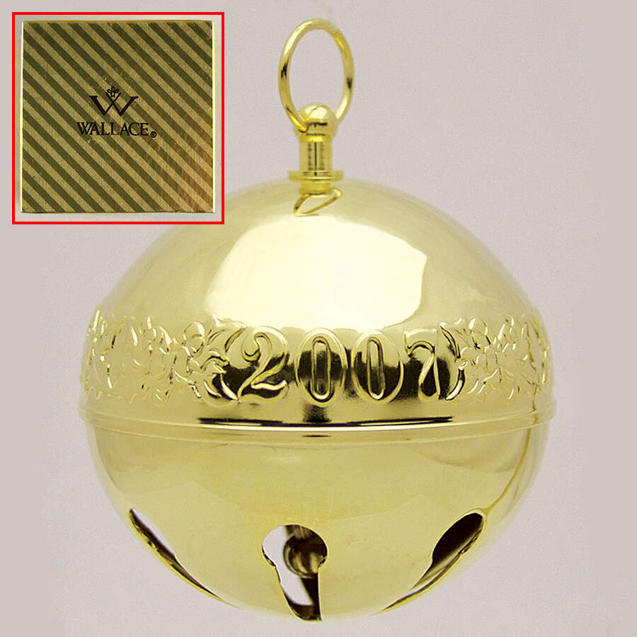 Sleigh Bell-Goldplated Ornament Candy Canes - Boxed by Wallace Silver-1
