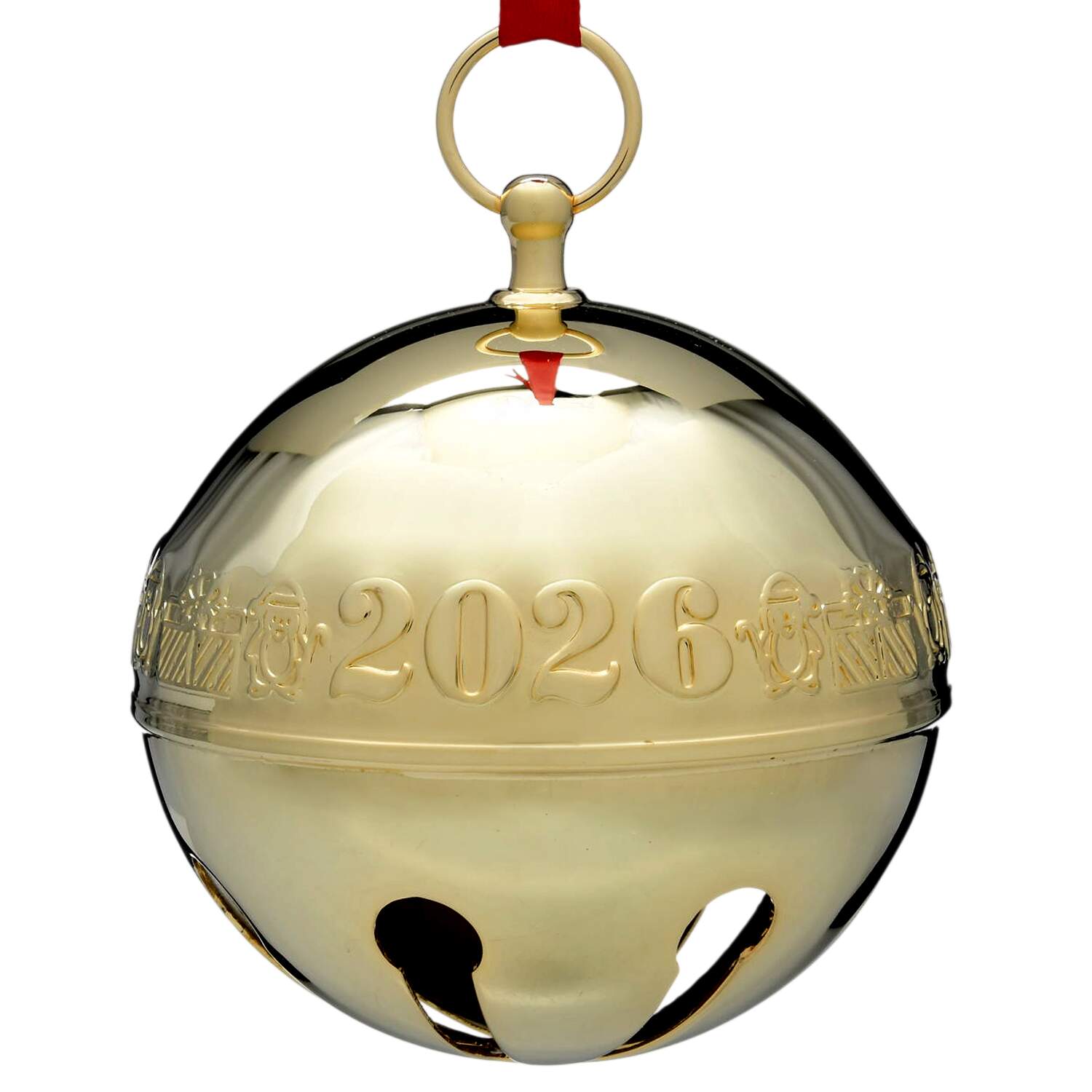 Sleigh Bell-Goldplated Ornament 2026 Penguins & Presents - No Box by Wallace Silver-1