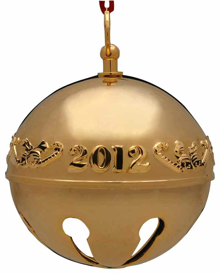 Sleigh Bell-Goldplated Ornament Candy Canes & Bells - No Box by Wallace Silver-1