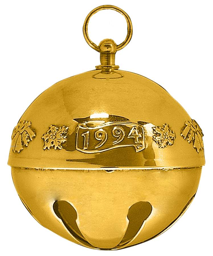 Sleigh Bell-Goldplated Ornament Festive Bells - No Box by Wallace Silver-1