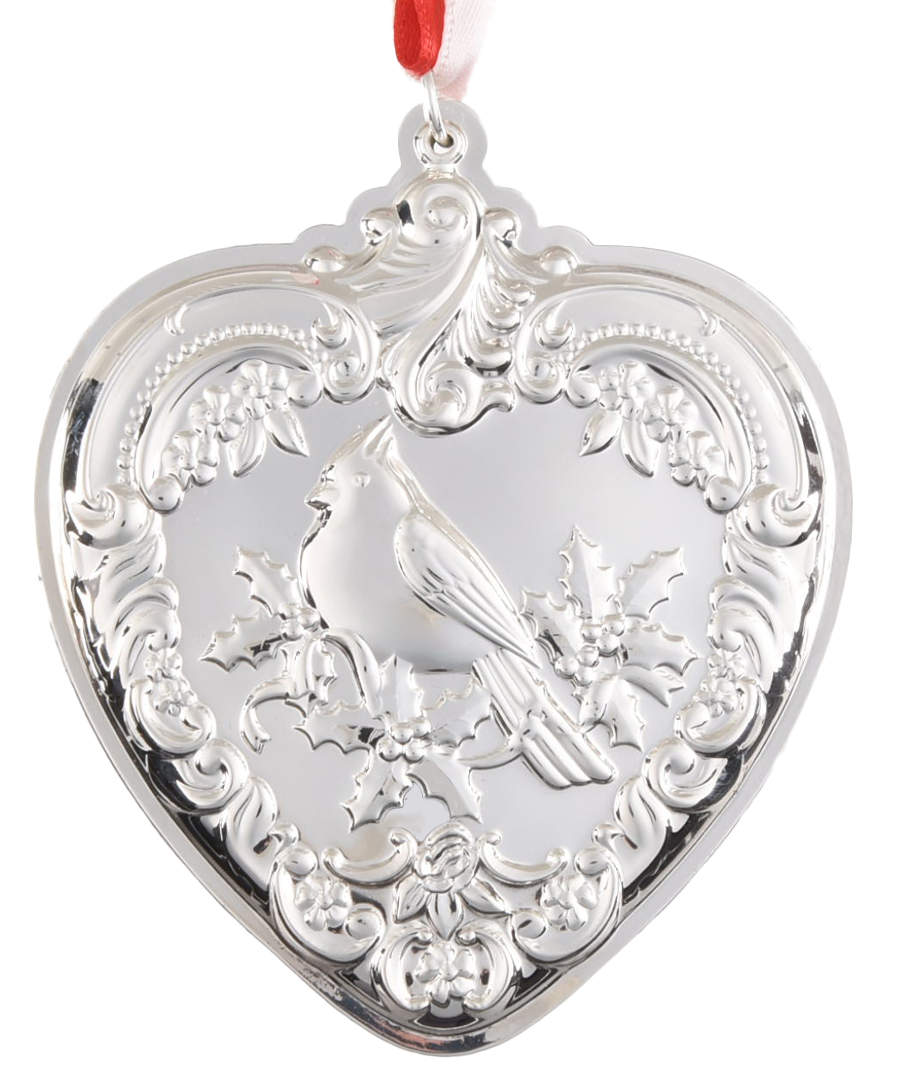 Grande Baroque Heart 2016 Bird Perched - 3 3/4ht - Boxed by Wallace Silver-1