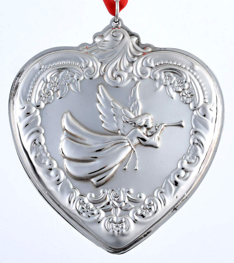 Grande Baroque Heart 1994-Angel With Trumpet - No Box by Wallace Silver-1
