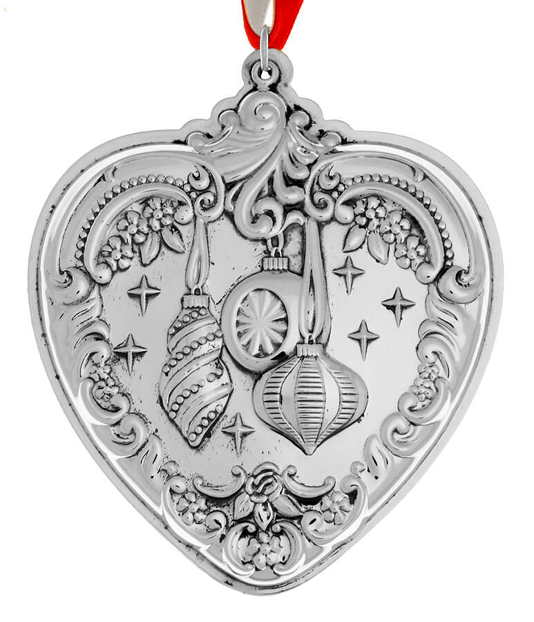 Grande Baroque Heart 2015 Ornaments - 3 1/2 Ht - Boxed by Wallace Silver-1