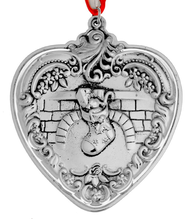 Grande Baroque Heart 2014 Stocking - 3 3/8 Ht - Boxed by Wallace Silver-1