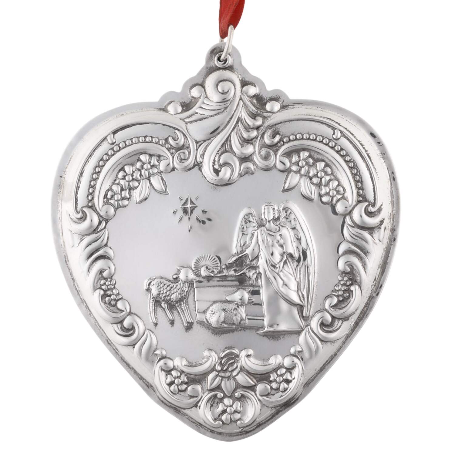 Grande Baroque Heart 1998-Angel With Christ Child - No Box by Wallace Silver-1