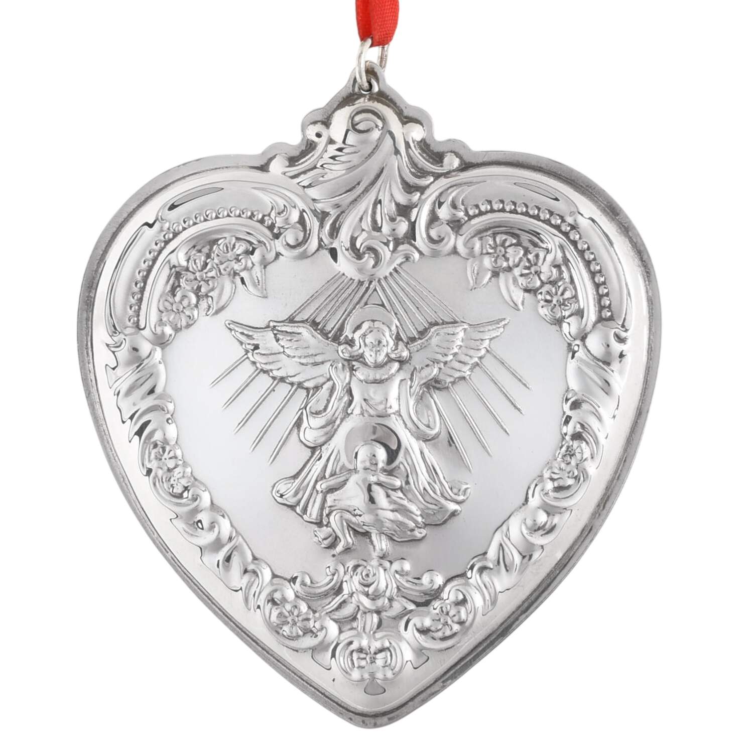 Grande Baroque Heart 1996-Angel & Christ Child - No Box by Wallace Silver-1