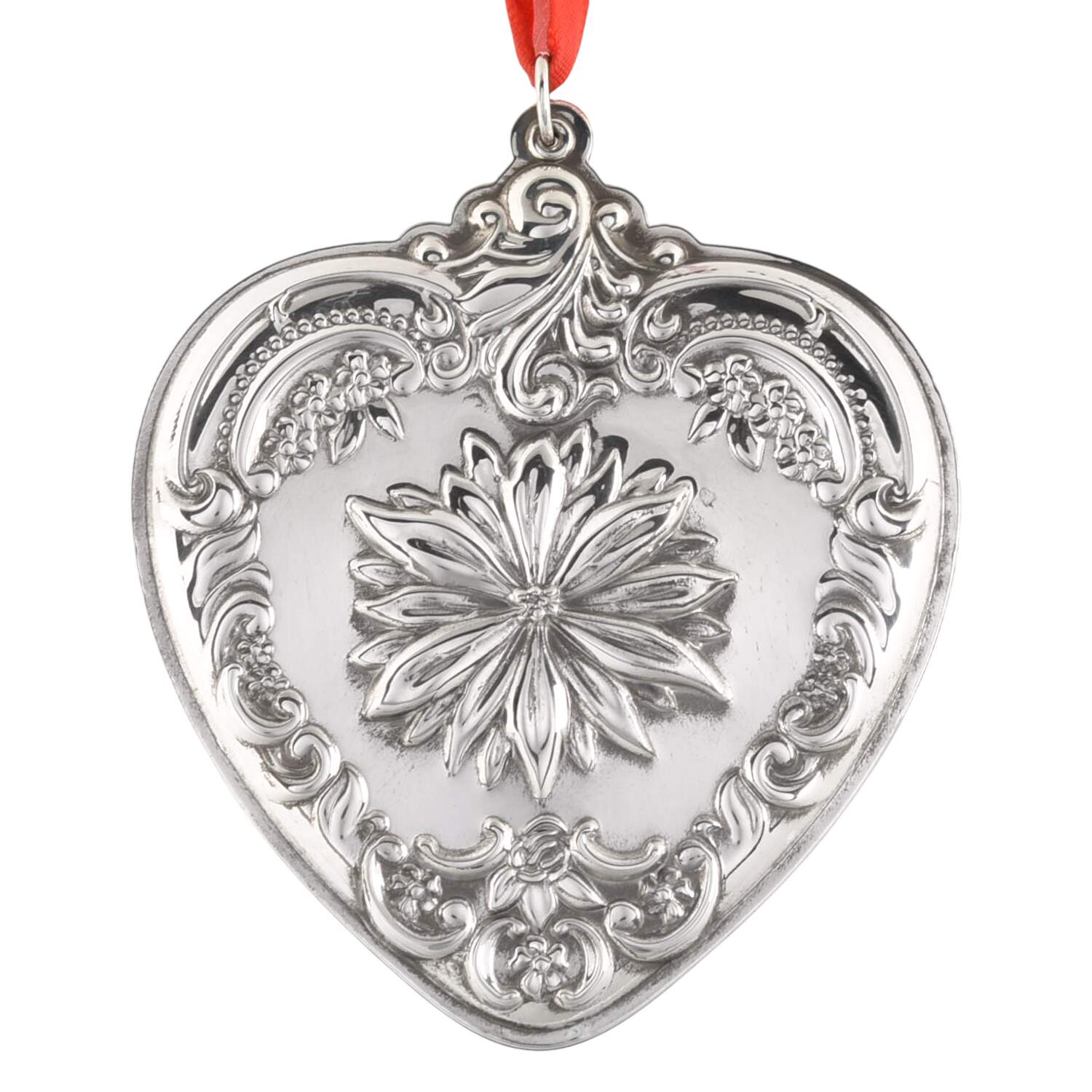 Grande Baroque Heart 2005-Poinsettia - Boxed by Wallace Silver-1