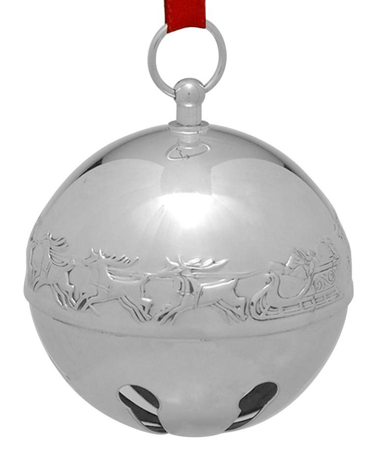 Sleigh Bell-Silverplate Ornament Santa's Jolly Sleigh Ride - No Box by Wallace Silver-1