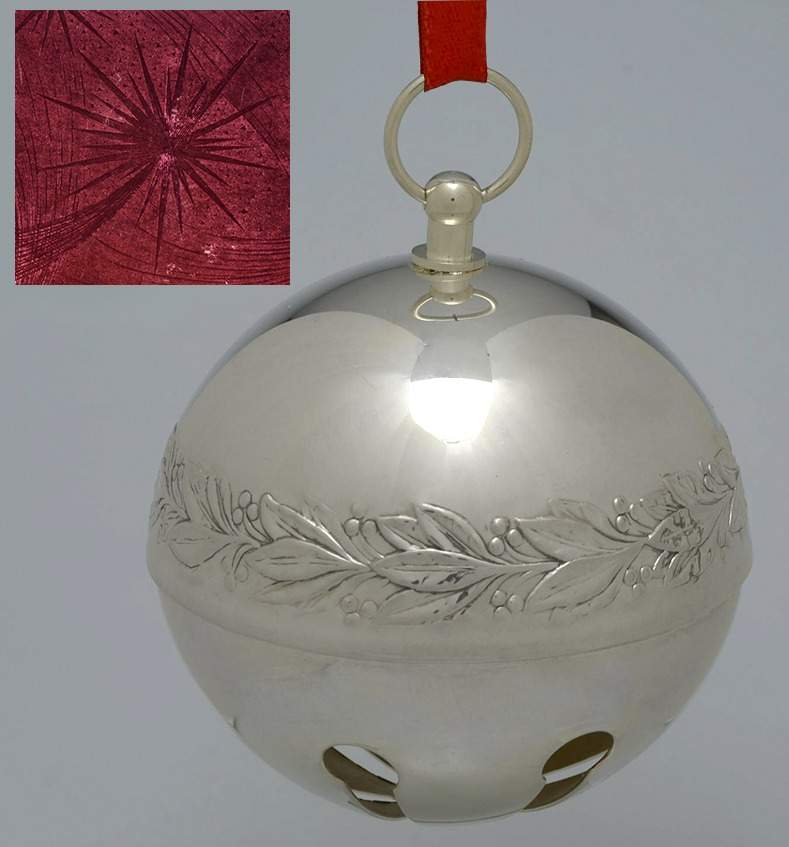 Sleigh Bell-Silverplate Ornament Goodwill Toward Men - With Box by Wallace Silver-1