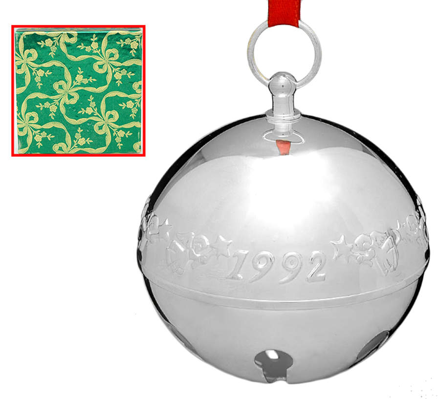 Sleigh Bell-Silverplate Ornament Celestial Angels - Boxed by Wallace Silver-1