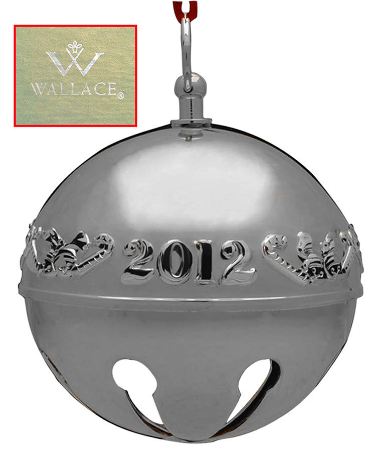 Sleigh Bell-Silverplate Ornament Candy Canes And Bells - With Box by Wallace Silver-1